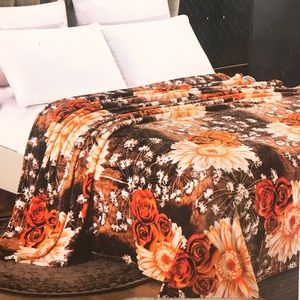 Sunflower Roses Micro Plush Velvet Throw Blanket